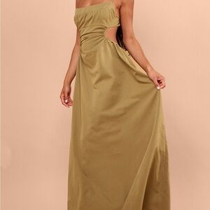 NWT Olive Cut Out Back Maxi Dress